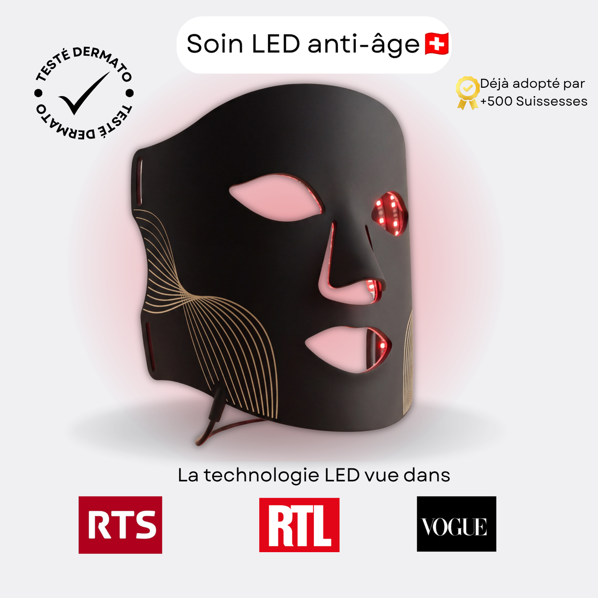 AMYO Masque LED Anti-Âge Lumière Rouge