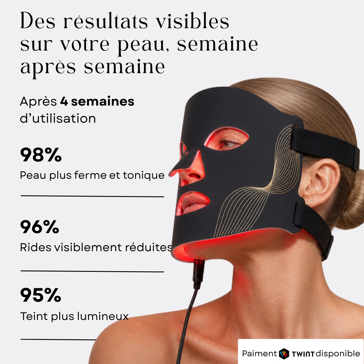 AMYO Masque LED Anti-Âge Lumière Rouge